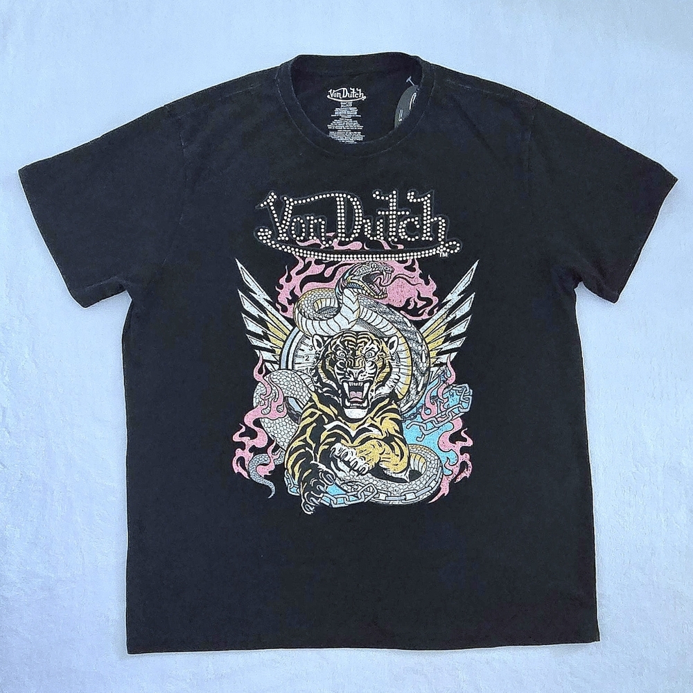 Von Dutch Snarling Tiger🐅 and Gaping Cobra🐍 Graphic Tee👕  - NWT - Picture 9 of 12